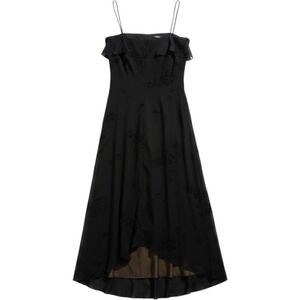 Byer Too! High Low Gown‎ Size M Black Glitter Floral Mesh Whimsigoth Witchy